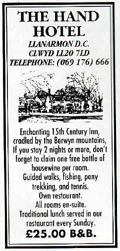 The Hand Hotel advertisement